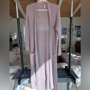 Free People Rose Knit Cardigan/Duster with pockets